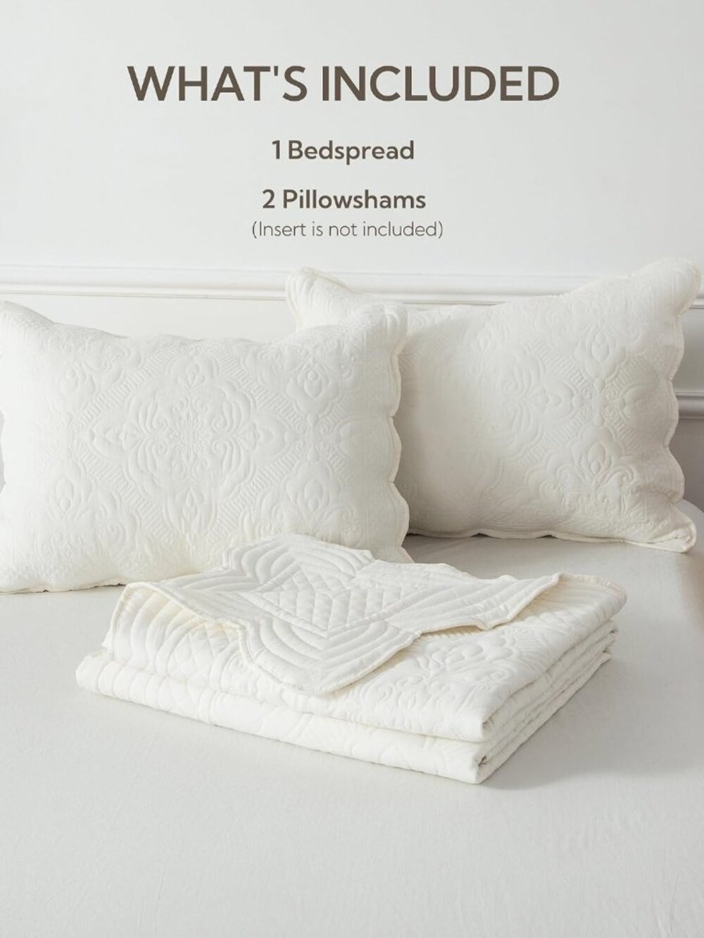 Embroidered Quilt Set King Size - 3 Pieces, Washed Lightweight Coverlet with Sca - Picture 4 of 6